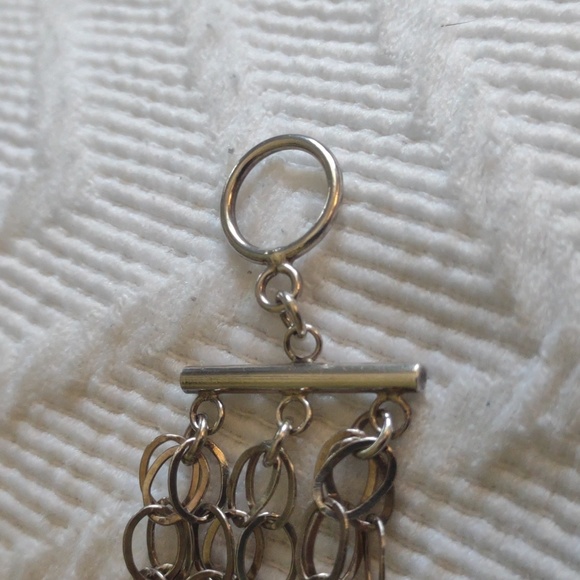 Sterling Silver 8 Row Multi Strand Oval Links Bracelet. 7 inches in length. EC. - Picture 4 of 6